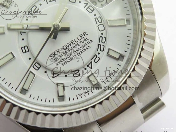 1218 Sky-Dweller 326934 SS Noob 1:1 Best Edition White Dial on SS Bracelet Asian 23J to TechFriendly 2880